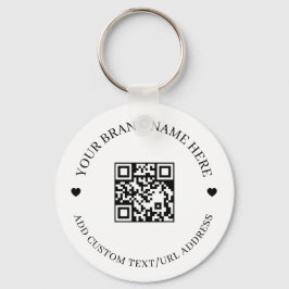Black Modern QR Code Business Budget Round キーホルダー