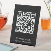 Black Modern QR Code Business Display Pedestal  台座サイン (インサイチュ)