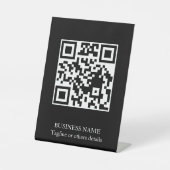 Black Modern QR Code Business Display Pedestal  台座サイン (正面)