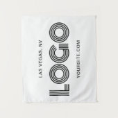 Black Modern Rectangular Logo タペストリー (正面)