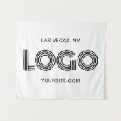 Black Modern Rectangular Logo タペストリー (正面(横))