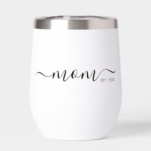 Black Modern Script Established Mom (背面)