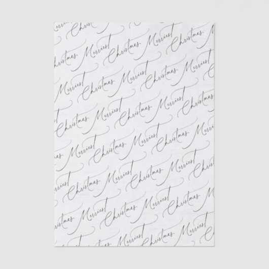Black Modern Script Merriest Christmas 薄葉紙 (正面)