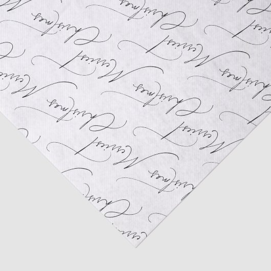 Black Modern Script Merriest Christmas 薄葉紙 (詳細)