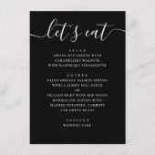 Black Modern Script Wedding | Minimalist Casual メニュー (正面)