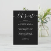 Black Modern Script Wedding | Minimalist Casual メニュー (スタンド正面)