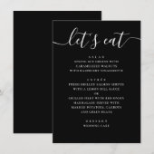 Black Modern Script Wedding | Minimalist Casual メニュー (正面/裏面)