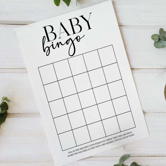 Black Modern Simple Double Sided Baby Shower Game (クリエイターアップロード済み)