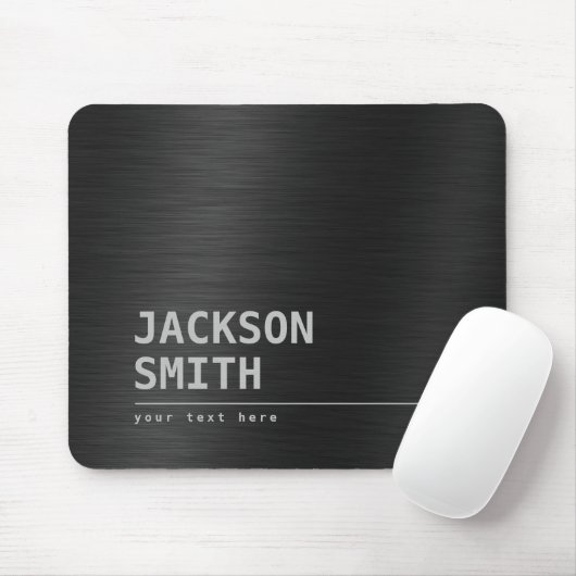 Black Modern Simple Name Personalized Groomsmen マウスパッド (マウス)