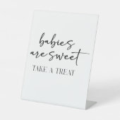 Black Modern Simple Scrip Baby Shower Favor 台座サイン (正面)
