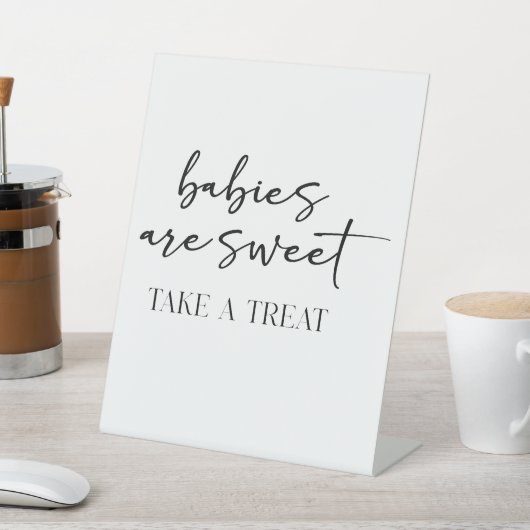 Black Modern Simple Scrip Baby Shower Favor 台座サイン (インサイチュ)