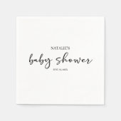 Black Modern Simple Script Baby Shower スタンダードカクテルナプキン (正面)