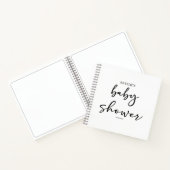 Black Modern Simple Script Baby Shower ノートブック (内部)