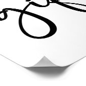 Black Modern Simple Script Baby Shower Books Gifts ポスター (角)