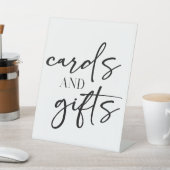 Black Modern Simple Script Baby Shower Cards Gifts 台座サイン (インサイチュ)