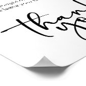 Black Modern Simple Script Baby Shower Diaper ポスター (角)