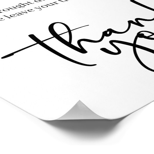 Black Modern Simple Script Baby Shower Diaper ポスター (角)