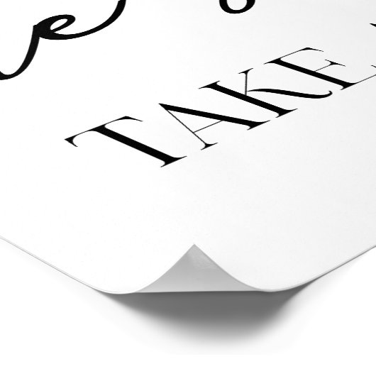 Black Modern Simple Script Baby Shower Favor ポスター (角)