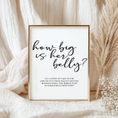 Black Modern Simple Script Baby Shower Game ポスター