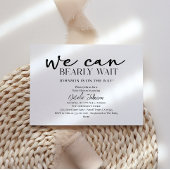 Black Modern Simple Script Bearly Wait Baby Shower 招待状