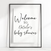 Black Modern Simple Script Shower Sign ポスター