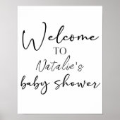 Black Modern Simple Script Shower Sign ポスター (正面)