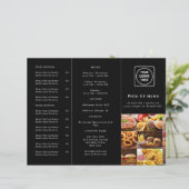Black Modern Takeout Menu | Custom Restaurant (スタンド正面)