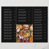 Black Modern Takeout Menu | Custom Restaurant (裏面)