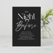 Black Modern Typography Rehearsal Dinner 招待状 (スタンド正面)