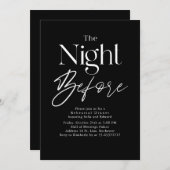 Black Modern Typography Rehearsal Dinner 招待状 (正面/裏面)