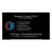Black Modern White Heating & Cooling マグネット名刺 (正面)