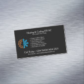 Black Modern White Heating & Cooling マグネット名刺 (インサイチュ)