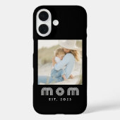 Black Mom Established Retro Script Photo Case-Mate iPhoneケース (裏面)