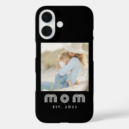 Black Mom Established Retro Script Photo iPhone 16ケース