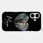 Black Mom Established Script Heart Photo Case-Mate iPhoneケース (裏面 (横))
