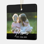 Black Mom Established Script Photo セラミックオーナメント (左)