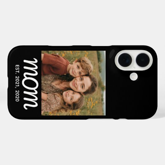Black Mom Established Script Photo Case-Mate iPhoneケース (裏面 (横))