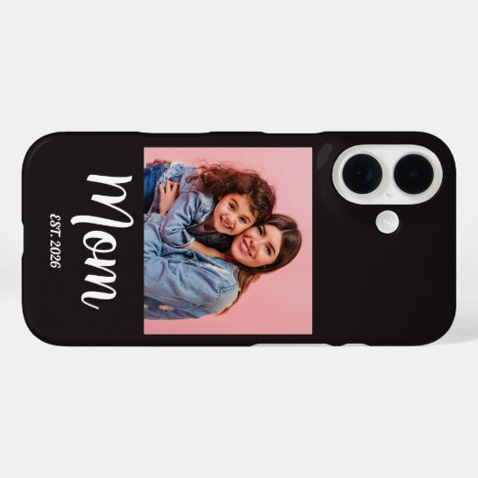 Black Mom Established Script Photo  Case-Mate iPhoneケース (裏面 (横))