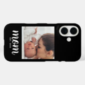 Black Mom Established Script Photo Case-Mate iPhoneケース (裏面 (横))