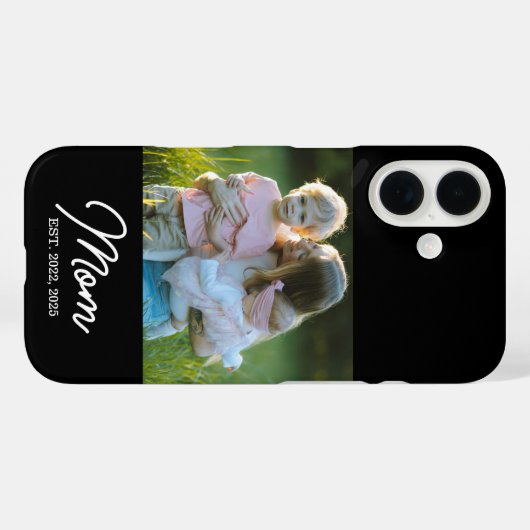 Black Mom Established Script Photo Case-Mate iPhoneケース (裏面 (横))