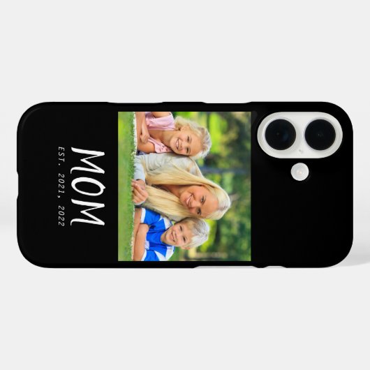 Black Mom Established Script Photo Case-Mate iPhoneケース (裏面 (横))