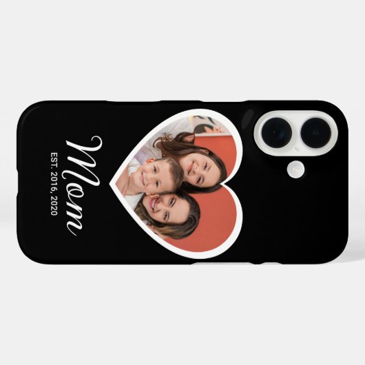 Black Mom Established Script Photo Case-Mate iPhoneケース (裏面 (横))