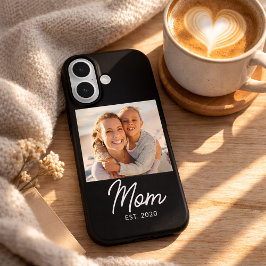 Black Mom Established Script Photo  iPhone 16ケース