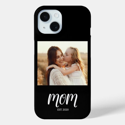 Black Mom Established Script Photo Case-Mate iPhoneケース (裏面)