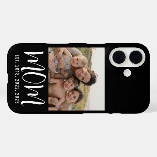 Black Mom Established Script Photo Case-Mate iPhoneケース (裏面 (横))