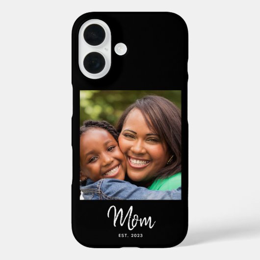 Black Mom Established Script Photo Case-Mate iPhoneケース (裏面)
