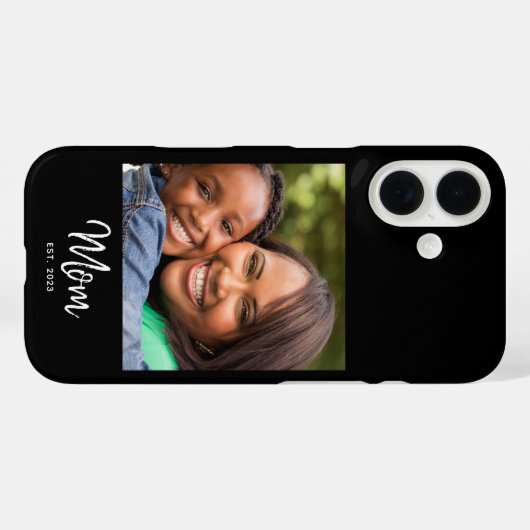 Black Mom Established Script Photo Case-Mate iPhoneケース (裏面 (横))