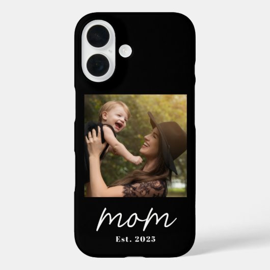 Black Mom Established Script Photo Case-Mate iPhoneケース (裏面)