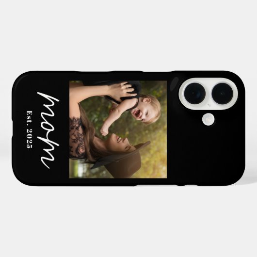 Black Mom Established Script Photo Case-Mate iPhoneケース (裏面 (横))