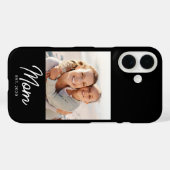 Black Mom Established Script Photo Case-Mate iPhoneケース (裏面 (横))